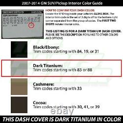 07-13 Silverado LS/LT Sierra SL/SLE Dash Cover Cap Skin Dark Titanium Grey