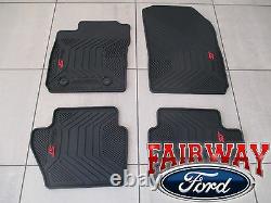 14 thru 19 Fiesta ST OEM Genuine Ford Black & Red All-Weather Floor Mat Set 4-pc