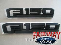 15 thru 20 F-150 OEM Ford Black Appearance Fender Emblem Nameplate Set Pair XLT