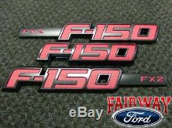 2009 thru 2014 F-150 OEM Genuine Ford Parts RED FX2 Emblem Set NEW
