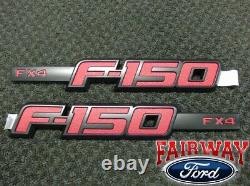 2009 thru 2014 F-150 OEM Genuine Ford Parts RED FX4 Fender Emblem Set NEW