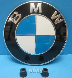 2 Hood & Trunk Emblem Roundel GENUINE BMW OEM # 51148132375 W. Grommets 3.25