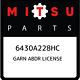 6430a228hc Mitsubishi Garn Abdr License 6430a228hc, New Genuine Oem Part