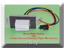Blower Motor Resistor With 2 Heads Electrical Pigtail Connector Fits GM Vehicles