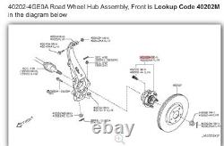 Genuine OEM Infiniti Front Wheel Hub & Bearing Part#40202-4GE0A