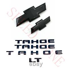 Gloss Black Front Rear Door Tailgate LT Emblem Kit Fit 2021-2023 Tahoe