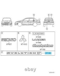 MITSUBISHI LANCER Evolution VII Evo7 CT9A Genuine Rear Emblem Badge OEM Parts
