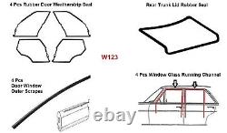 Mercedes Benz W123 Full Rubber Door Trunk Weatherstrips Gasket Seals 13 Pcs