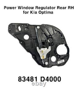 OEM Genuine 83481D4000 Power Window Regulator Rear RH for KIA Optima 2016-2020