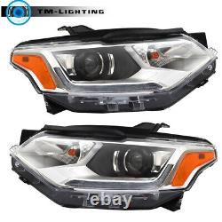 Pair Headlights For Chevy Traverse 2018-2021 HID/Xenon LED DRL Chrome Headlamps