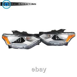 Pair Headlights For Chevy Traverse 2018-2021 HID/Xenon LED DRL Chrome Headlamps