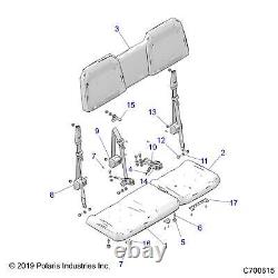 Polaris Seat Assembly, Bottom, Gloss Black, Genuine OEM Part 2687901-070, Qty 1
