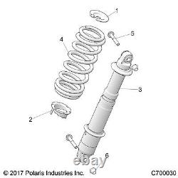 Polaris Shock, Rear, Genuine OEM Part 7044728, Qty 1
