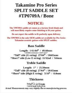 Takamine Pro Series SPLIT SADDLE / Genuine OEM Part / unfinished BONE -TP0709A