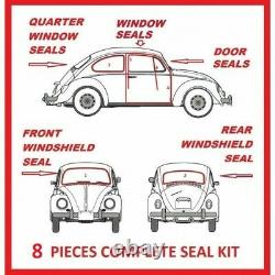 Volkswagen VW BUG Beetle 1965 1971 Complete Seal Kit Windows Doors 8 Pieces