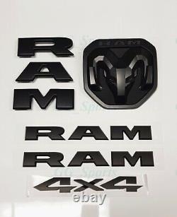 5pcs Kits 2019-202 Noir Avant Porte Arrière Ram Emblem 4x4 Insigne Pour Ram1500 Mopar