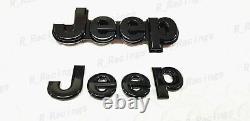 6pc 2014-2021 Gloss Black Jeep Front Rear 4x4 Limited Grand Cherokee Emblem Oem