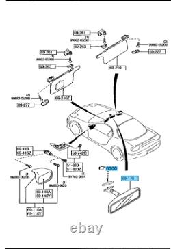 Mazda Rx-7 Rx7 Fd3s Chambre Intérieure Vue Arrière Miroir Et Ensemble De Base Pièces D'origine Oem