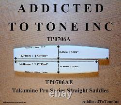 Takamine Pro Series Straight Saddle / Véritable Pièce Oem / Bone Non Coupé -tp0706ae