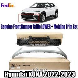 Véritable jeu de calandre de pare-chocs inférieur + garniture de moulure 2 pièces pour Hyundai Kona 2022-2023